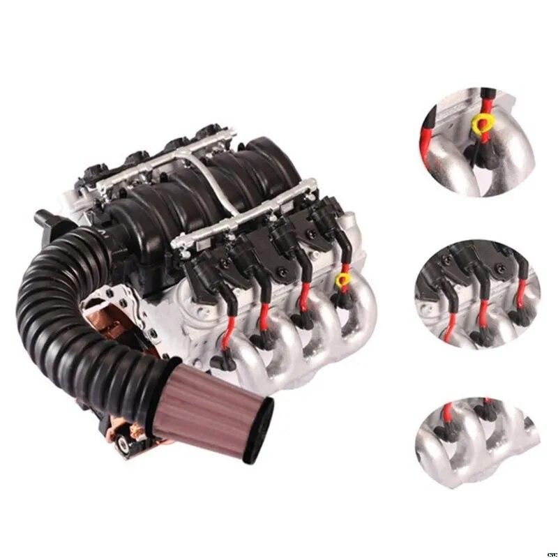 For DJC-0641 LS3 V8 6.2L Simulation Engine Cover Radiator Motor Fan for 1/10 TRX4 D90/110/130 RC Car Parts