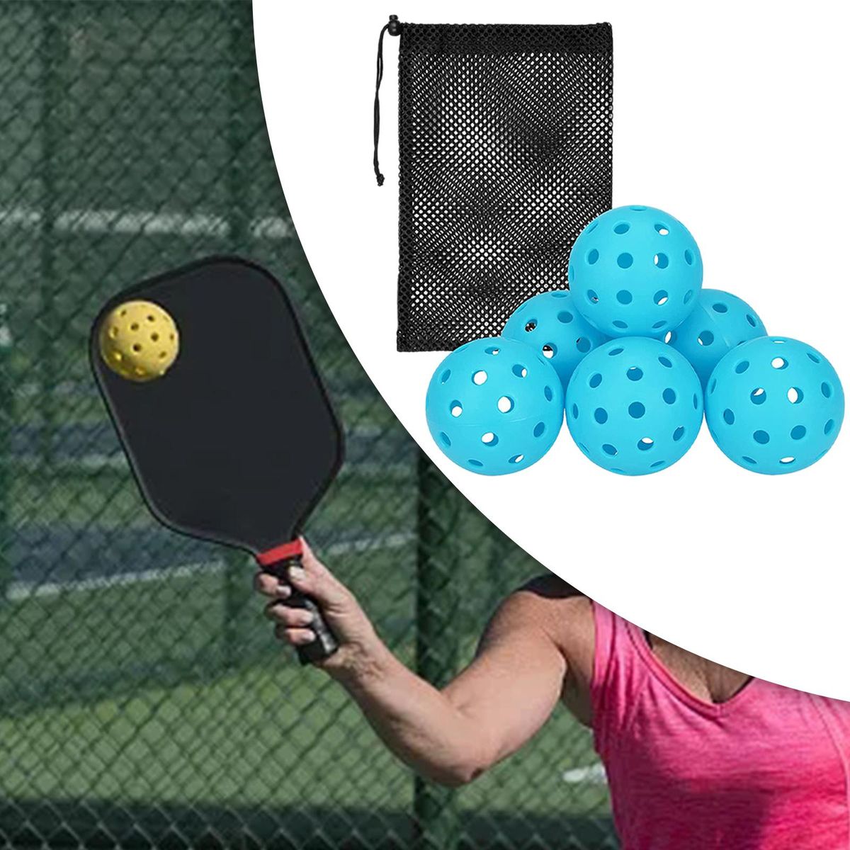 6x Pickle Balls 40 Holes Pickleball Balls For Indoor Blue