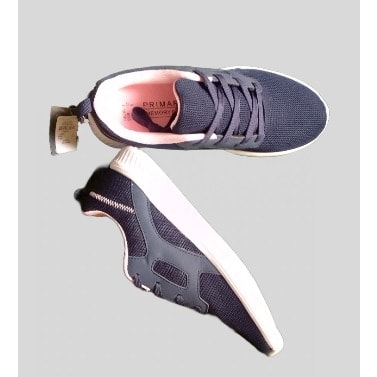 Unisex Navy Blue And Pale Pink Sneakers With White Soles