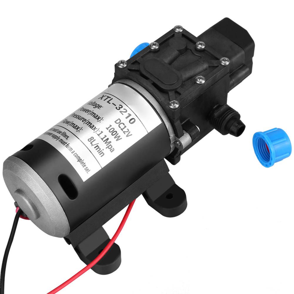 12V DC 100W 8L/Min 160Psi High Pressure Diaphragm Self