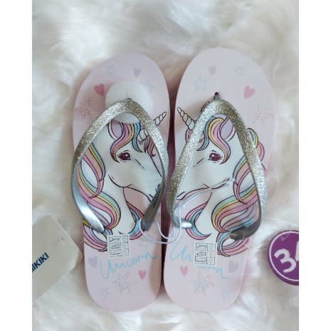Unicorn 2 Glittery Girl Slippers