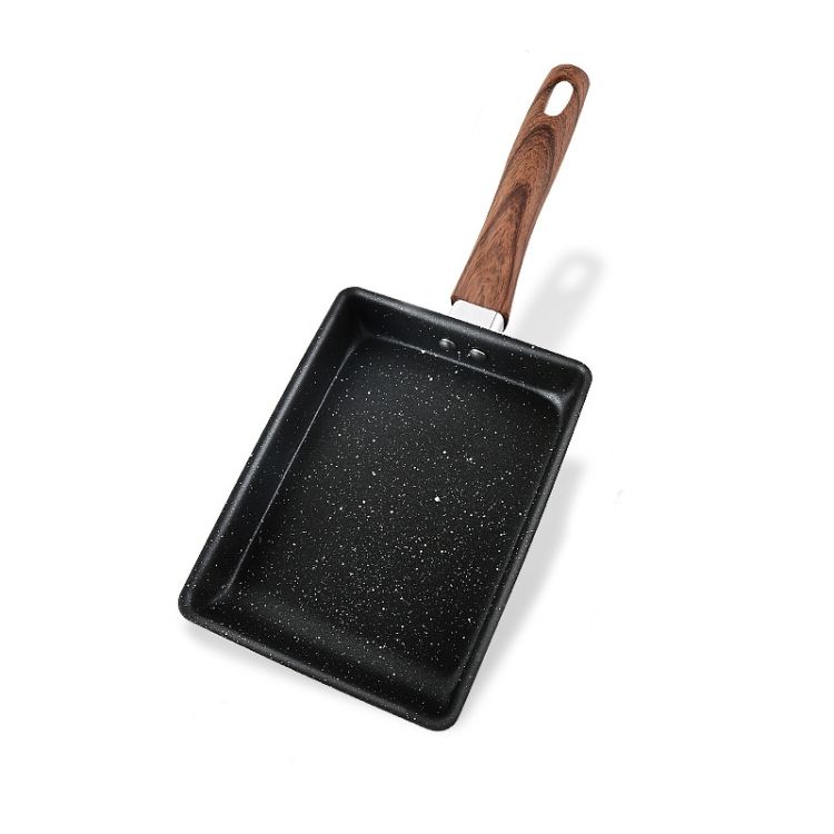 Pan Tamagoyaki Pan Maifanshi  Pan,Size: Small (Imitation Wood Grain Handle)