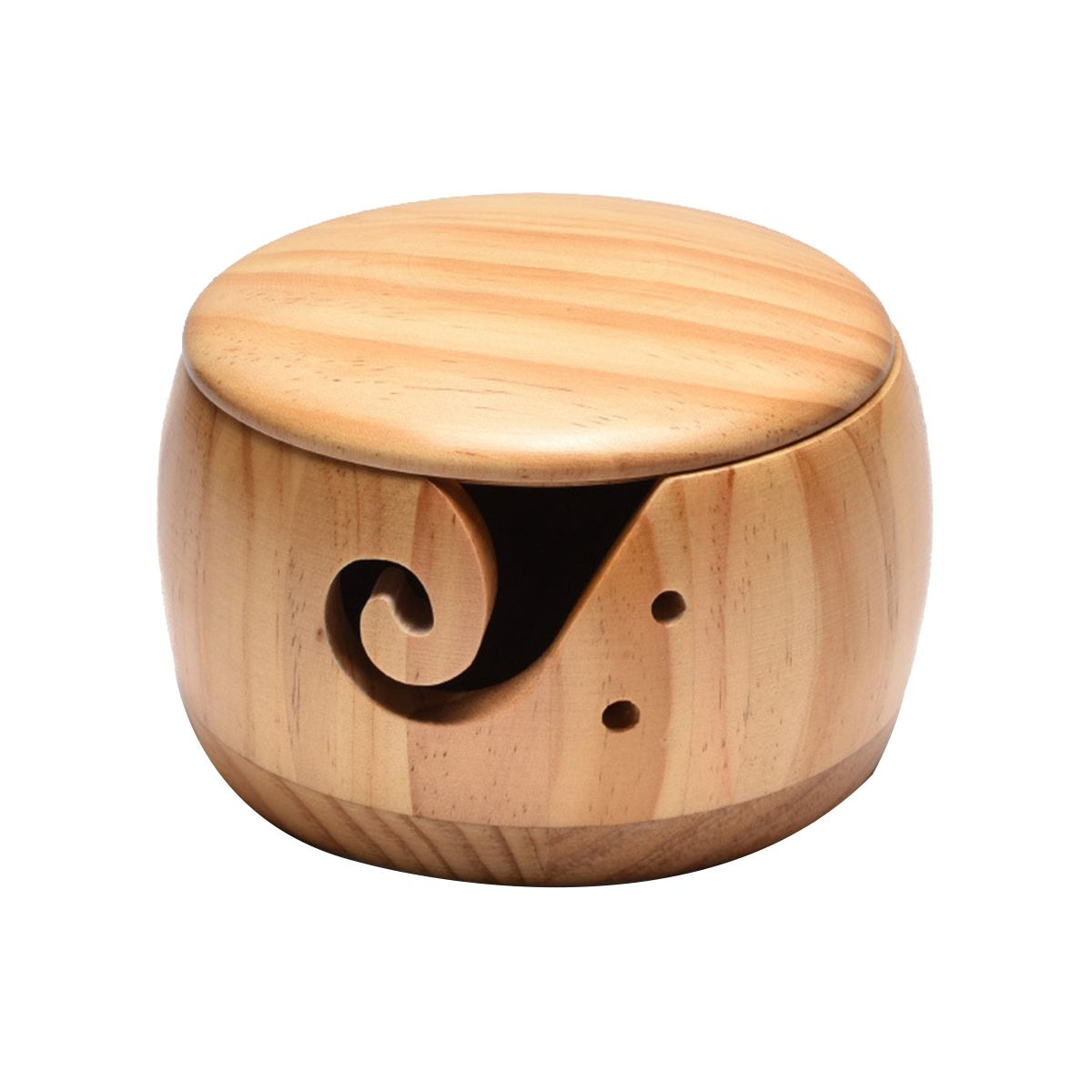 Wooden Yarn Bowl,Yarn Bowls with Lid for Knitting