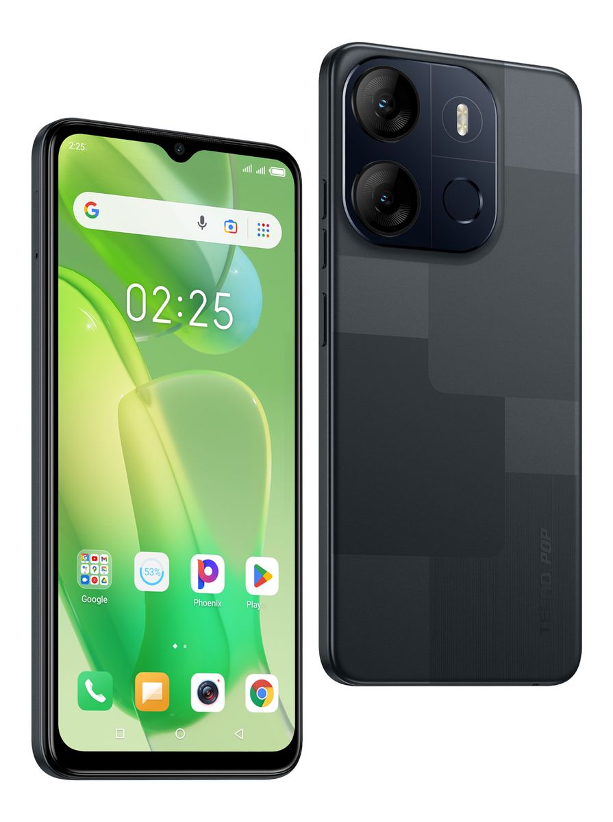 POP 7 (BF6) 6.6" HD+, 64GB ROM + 2GB RAM(Up To 4GB), 5000mAh, 4G LTE, 8MP + 5MP Camera, Android 12, Fingerprint - Black