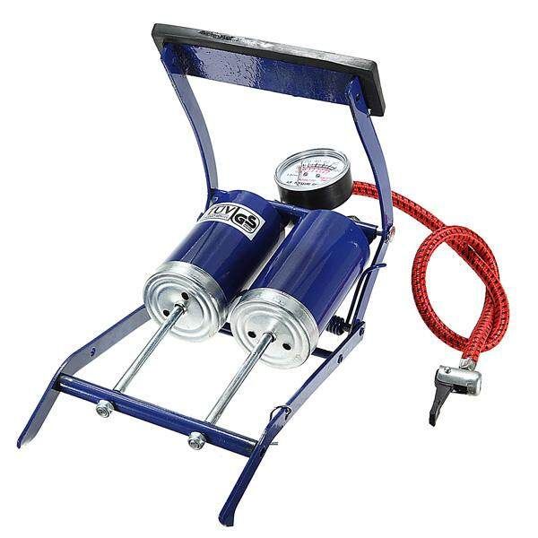 New Portable Double-Barrel Foot Air Pump 100 PSI Inflator Ball Bicycle Bike Tire