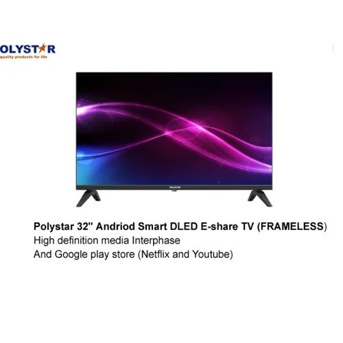 32 Inches Hd Frameless  Andriod Smart Tv With Netflix