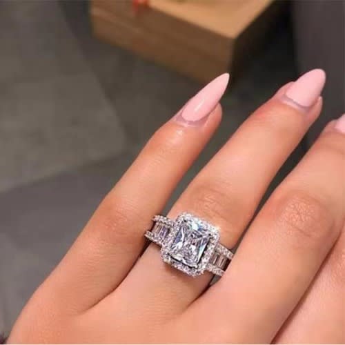 Square Zircon Wedding Ring