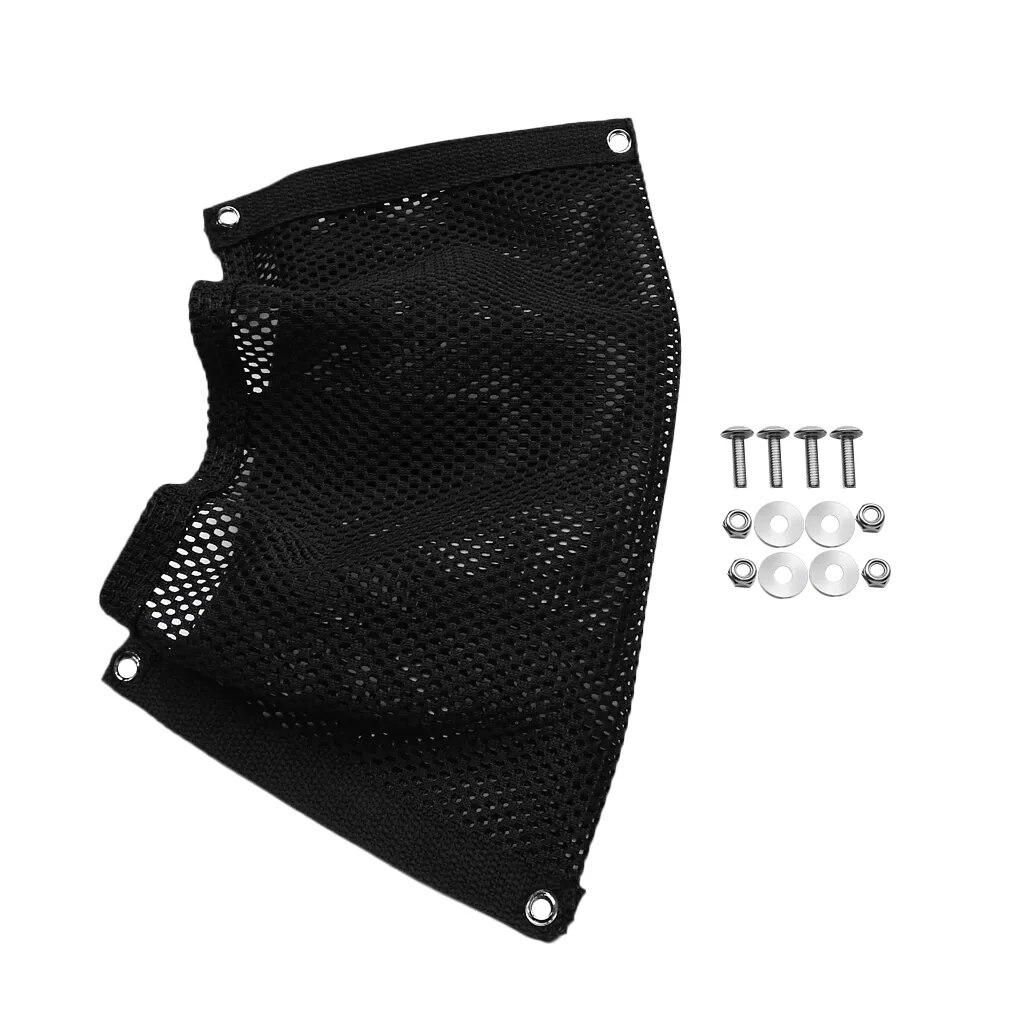 Adjustable Black Nylon Storage Mesh Bag Side Pouch Organizer for Marine Boat Yacht Kayak Canoe Dinghy Gear Accessories