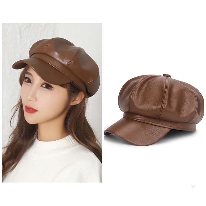 Trendy Leather Beret
