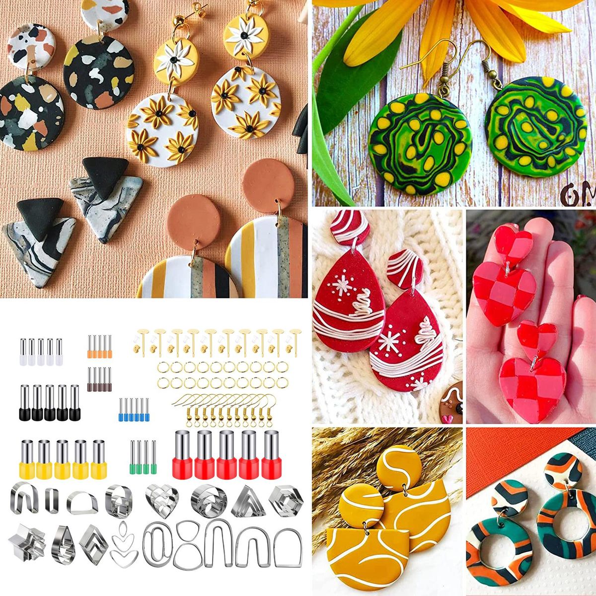 126 Pieces Polymer Clay Cutters Earring Jewelry Pendant Making Jump
