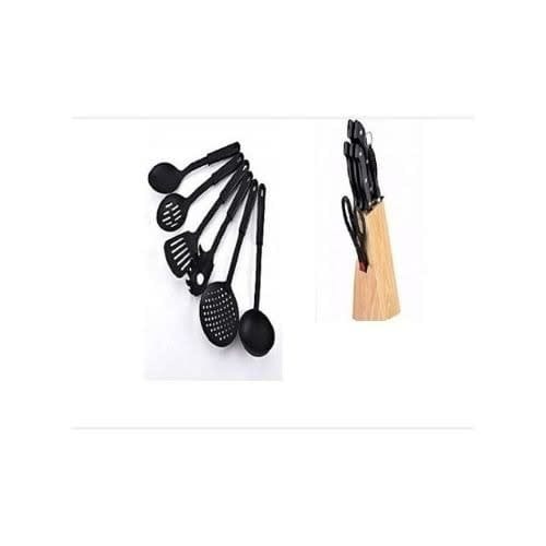 Kitchen Bundle - 8 Pieces Knife Sets + 6 Pieces Non Stick Spoon Set