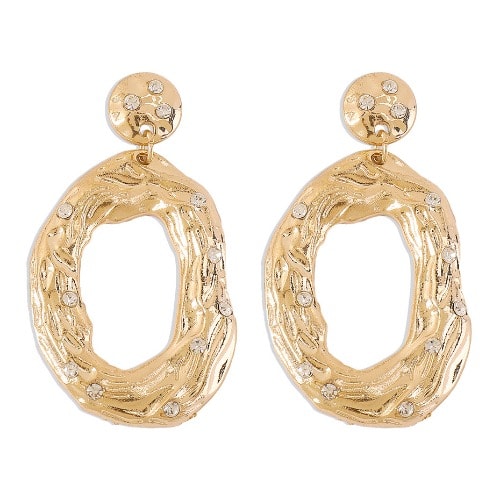 Oval Dangle Earrings - Gold