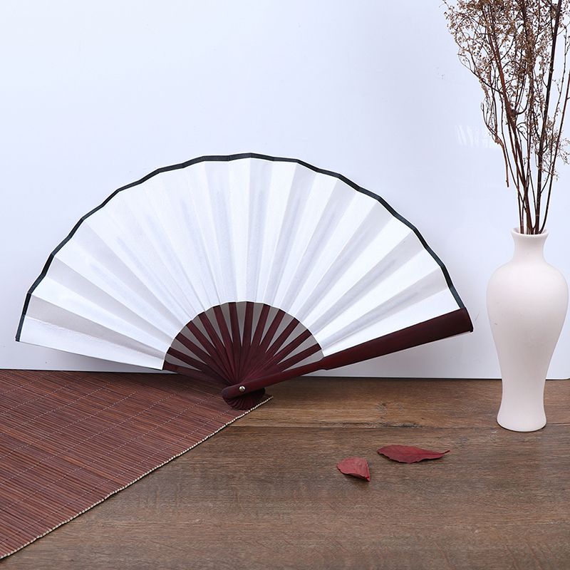 Blank Chinese DIY Folding Party Home Held 1pc Wedding Cloth Fan Decoration Hand Fan Style
