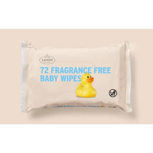 Morrisons Savers Fragrance Free Baby Wipes - 72-piece