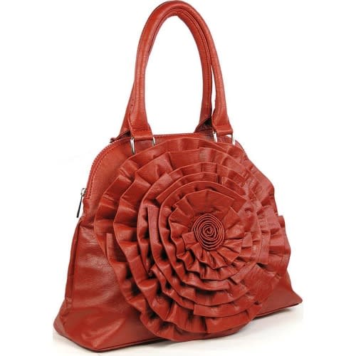 Ladies Red Flower Grab Tote Bag