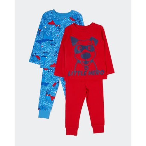 Pack Of 2 Little Hero Pyjamas For Boys