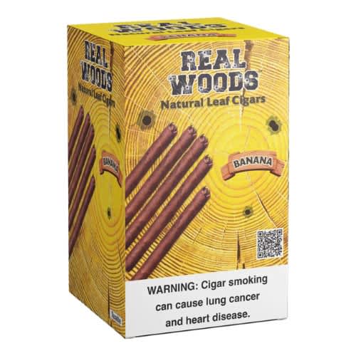 Real Woods Natural Leaf Cigars 8/5ct - 40 Cigars Banana Flavour