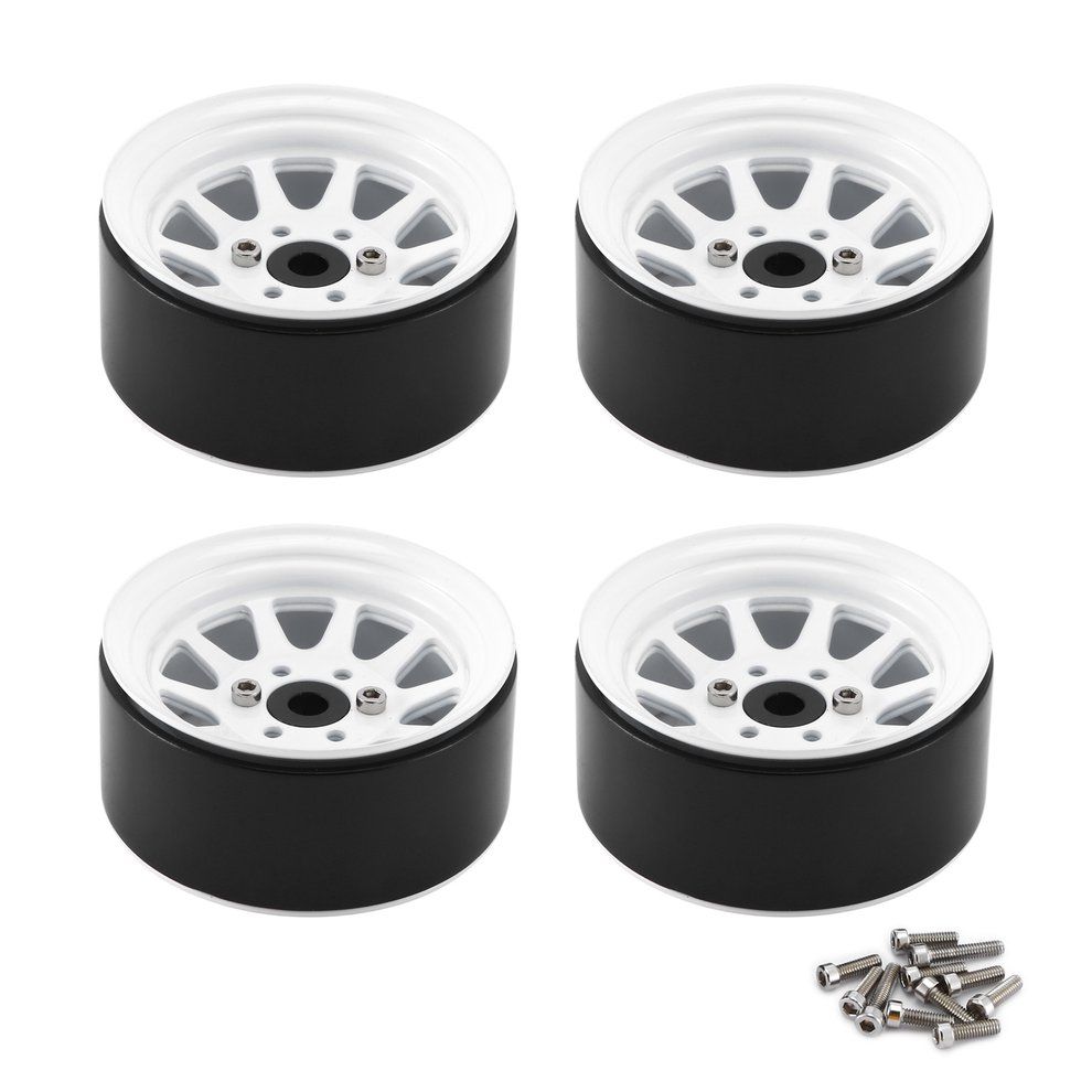Alloy 1.9 Beadlo K Wheel Rims For Axial 1:10 R   Rawler S X10 AXI03007-White And Black