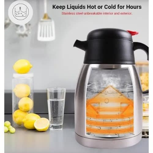 Stainless Steel Vacuum Flask - Hot & Cold Tea Coffee Insulated Dispenser - 2L