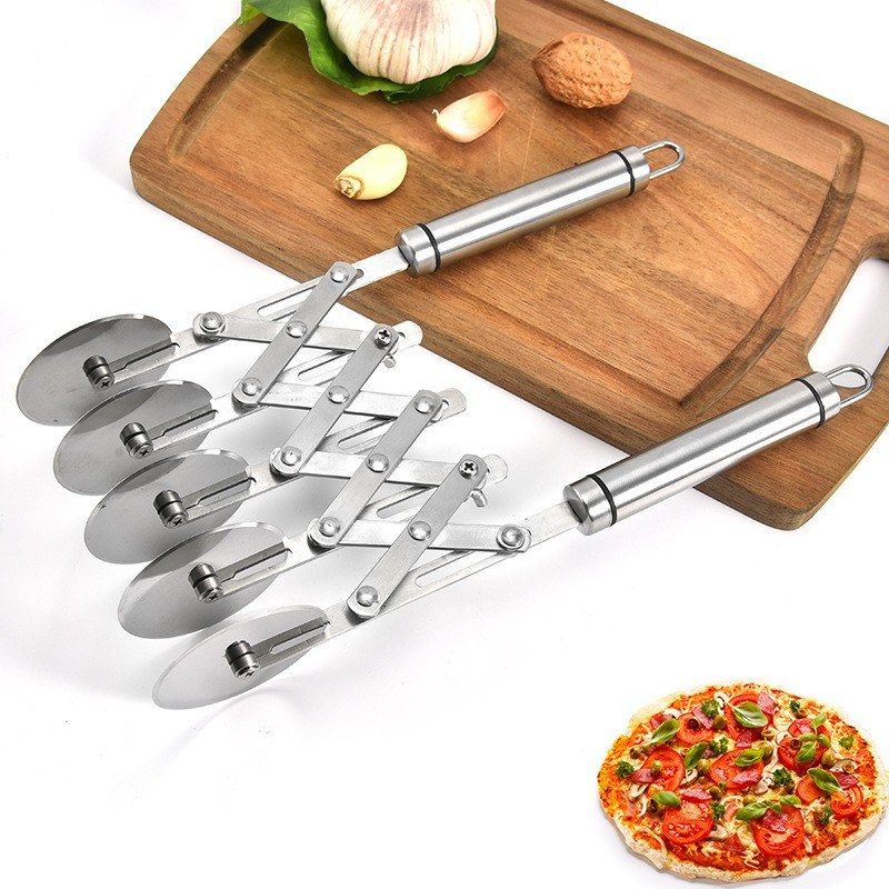 Pizza Cutter 5 Wheels Adjustable Divider Pizza Paste Dough