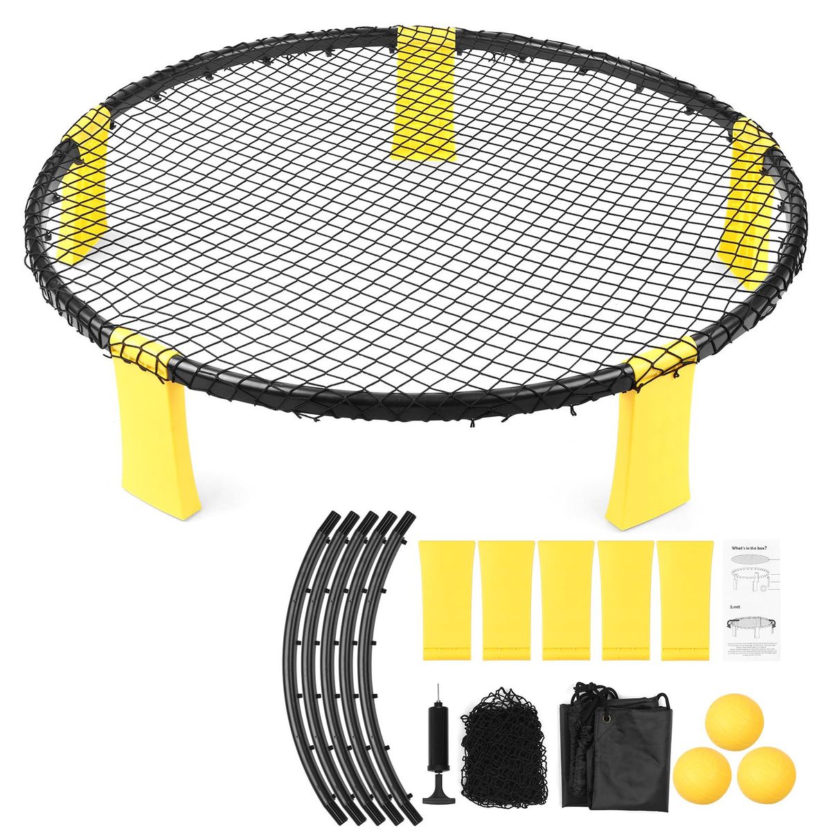 Mini Beach Volleyball Game Set Team Sports Beach Volleyball Net Outdoor Indoor Lawn Yard Beach Tailgate Park for Kids   Adults Family