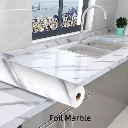 60cm X 5meter Marble Kitchen Self-adhesive Wallpaper