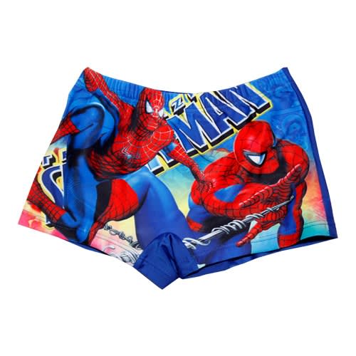 Boys Short Swimming Wear - Blue With Spider Man Character Design