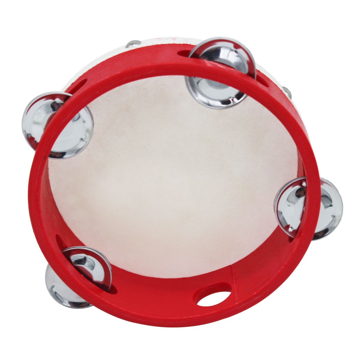 6 Inch Hand Tambourine With Metal Single Row 4pcs Metal