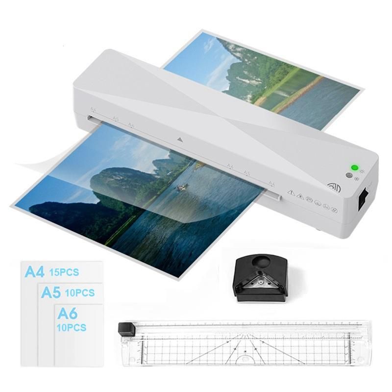 A4 Hot Press Automatic Plastic Sealing Machine+Paper Cutter+