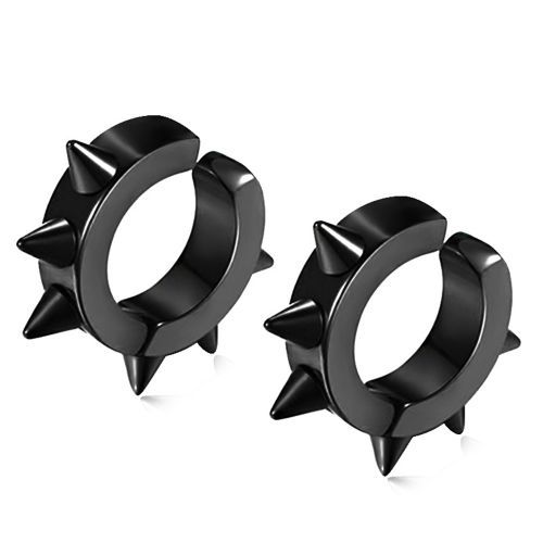 Retro Punk Earrings Six-pointed Stainless Steel Ear Hoop Trendy Male Ear Clip