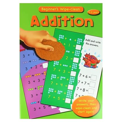 Beginners Maths Wipe Clean Book - Addition 3-5 Years