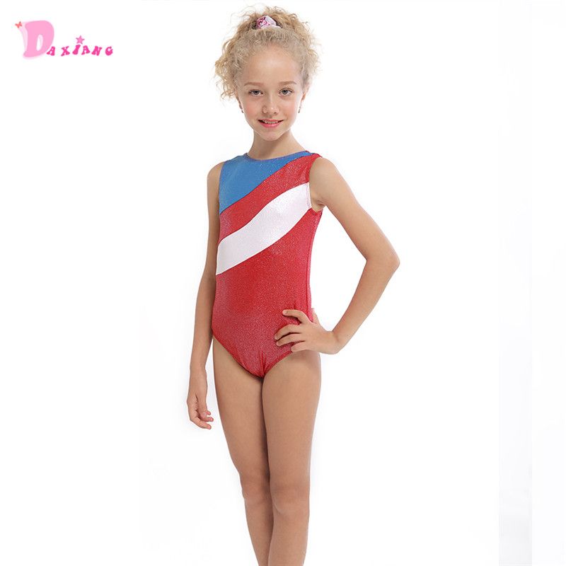 Girls Kids Gymnastics Leotards Dance Wear Children Red