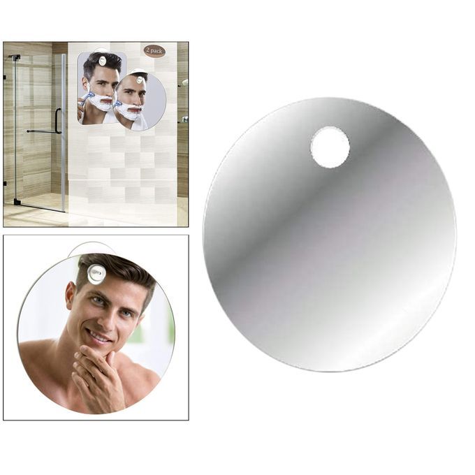 Portable Acrylic Fogless Shower Shaving Mirror Bathroom Mirror Round