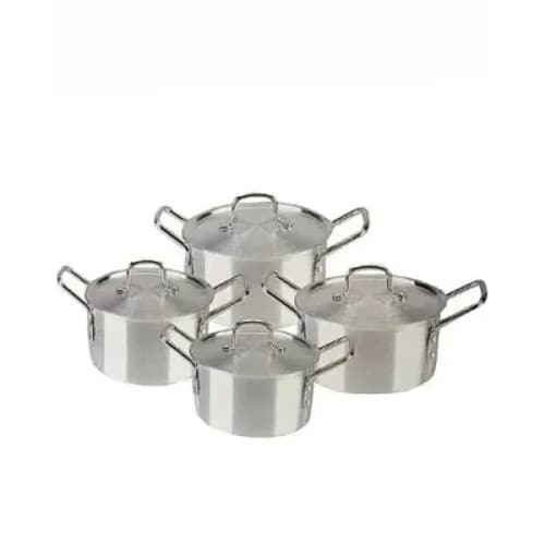 Aluminium Pot Set - 4 Pots And 4 Lids