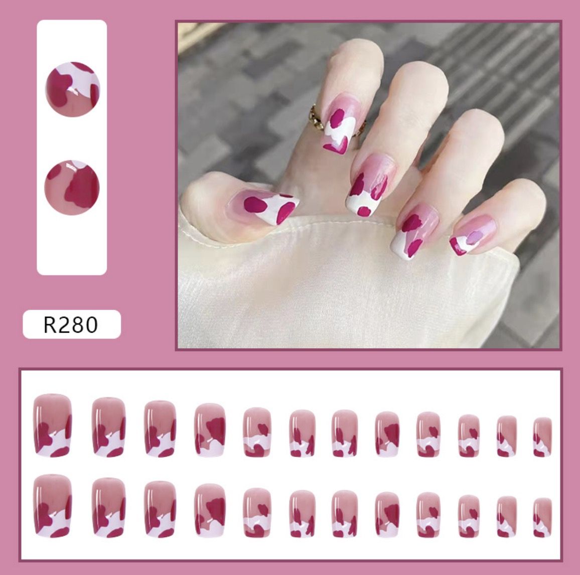 24PCS Wearable Nail Pastes Ballet Nails