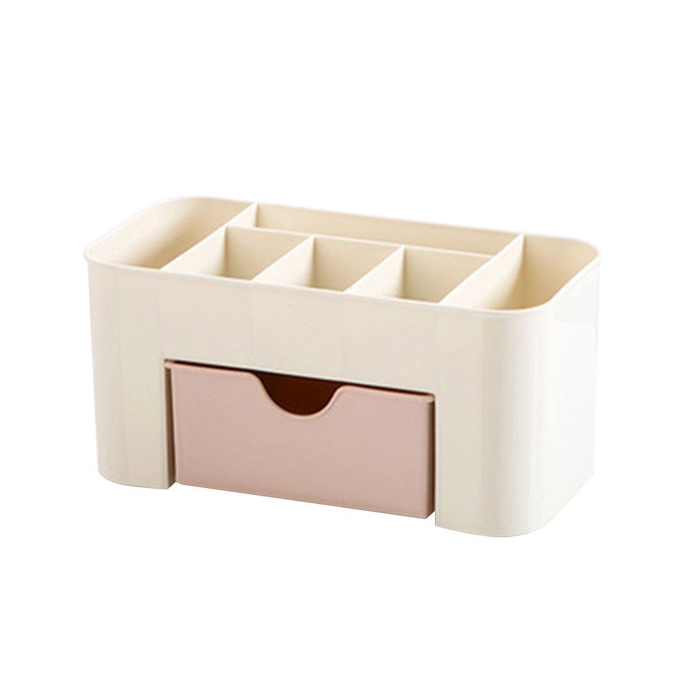 Desktop Cosmetic Lipstick Brushes Storage Box Drawer-Pink