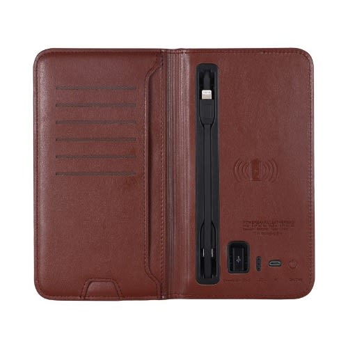 Wallet With Power Bank - Brown