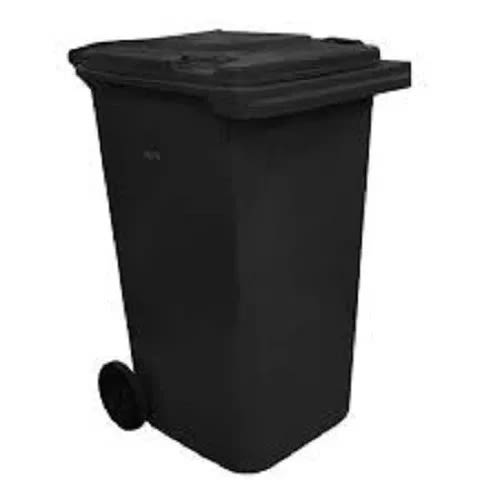 2 Wheel Plastic Waste Bin - 240 Litres-black