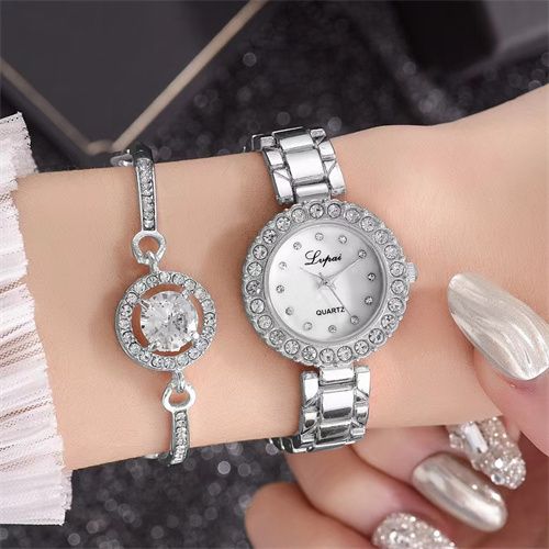 Diamond Watch+bracelet Set