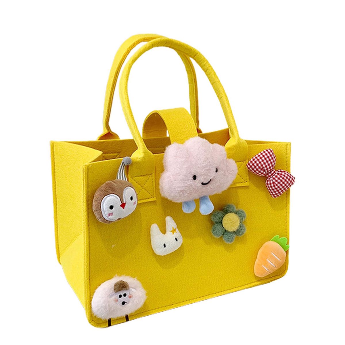Handbag Creative Cloud Flower Decor Shopping Bag Yellow