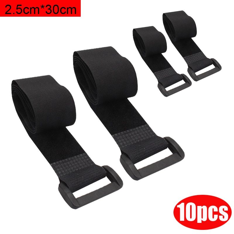 10pcs Nylon Reverse Buckle Velcro Velcro Hook And Loop Buckle Cable Tie Tape Sping Velcro Reverse Buckle Car Pull Rope