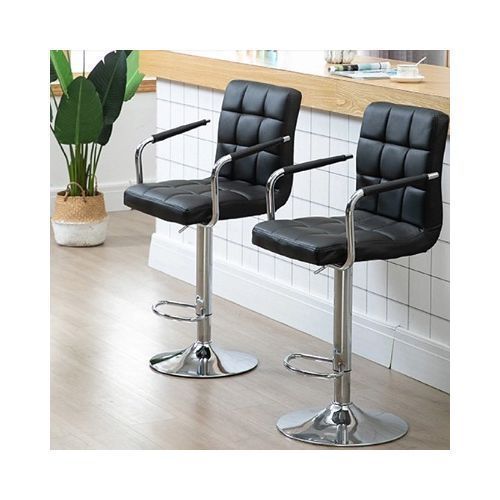 Adjustable Height Comfort Leather Bar Stools (Set Of 2)