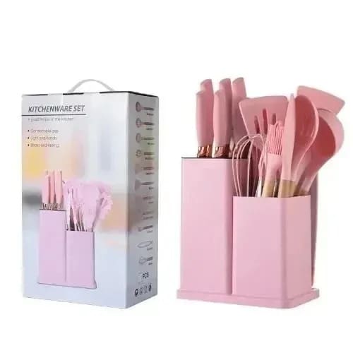 19 Pieces Of Silicone Kitchenware With Chopping Board/Cooking Spoon And Knife