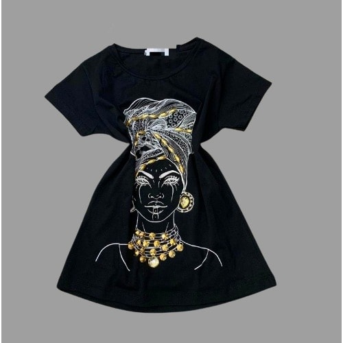 Ladies Unique Print Tshirt. Black