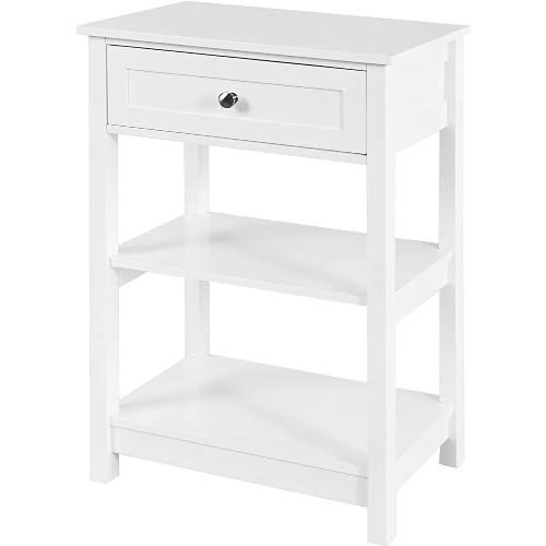 Sobuy Bedside Table With 1 Drawer 2 Shelves