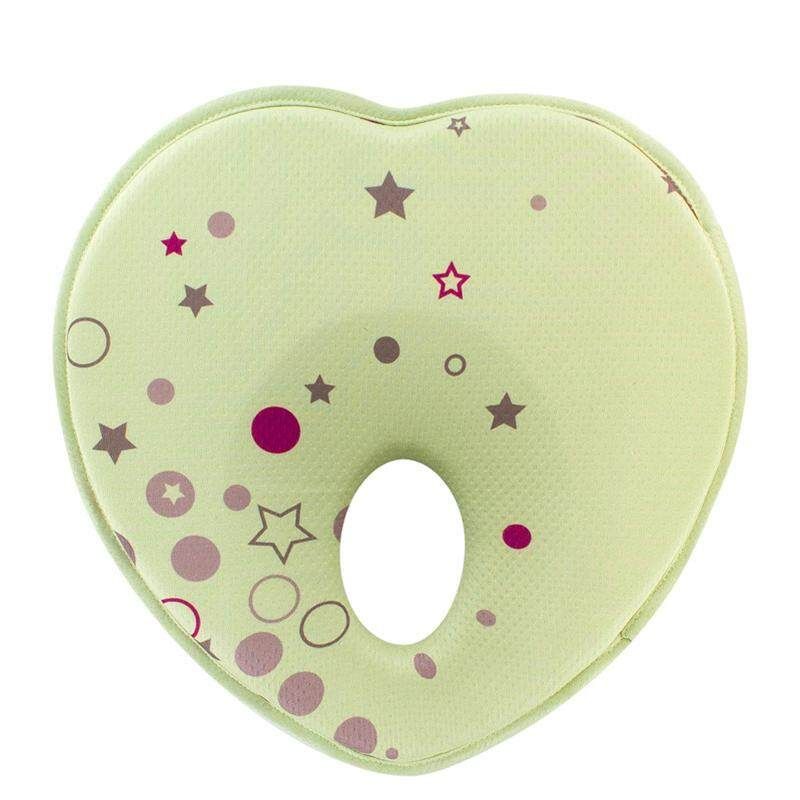 Baby Forming Pillow Heart Shape Infant Baby Cotton Head Pillow Toddler Baby Head Protection Anti Roll Cushion Baby Bedding # Green Green {23 * 23cm}