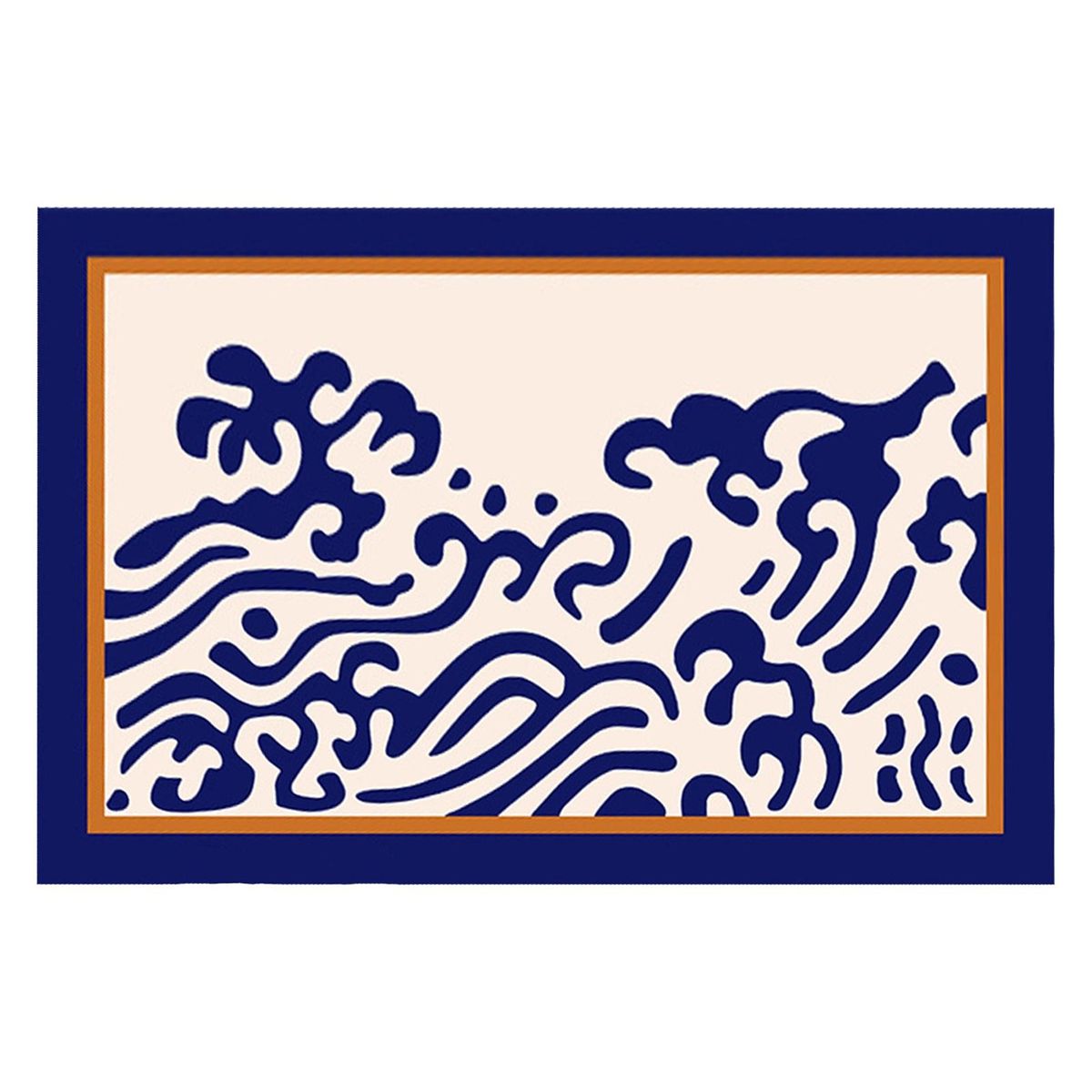 Bathroom Rug Mountain Pattern Bedroom Floor Mat Blue