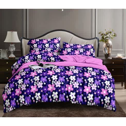 Purple Floral Complete Duvet With P/cases