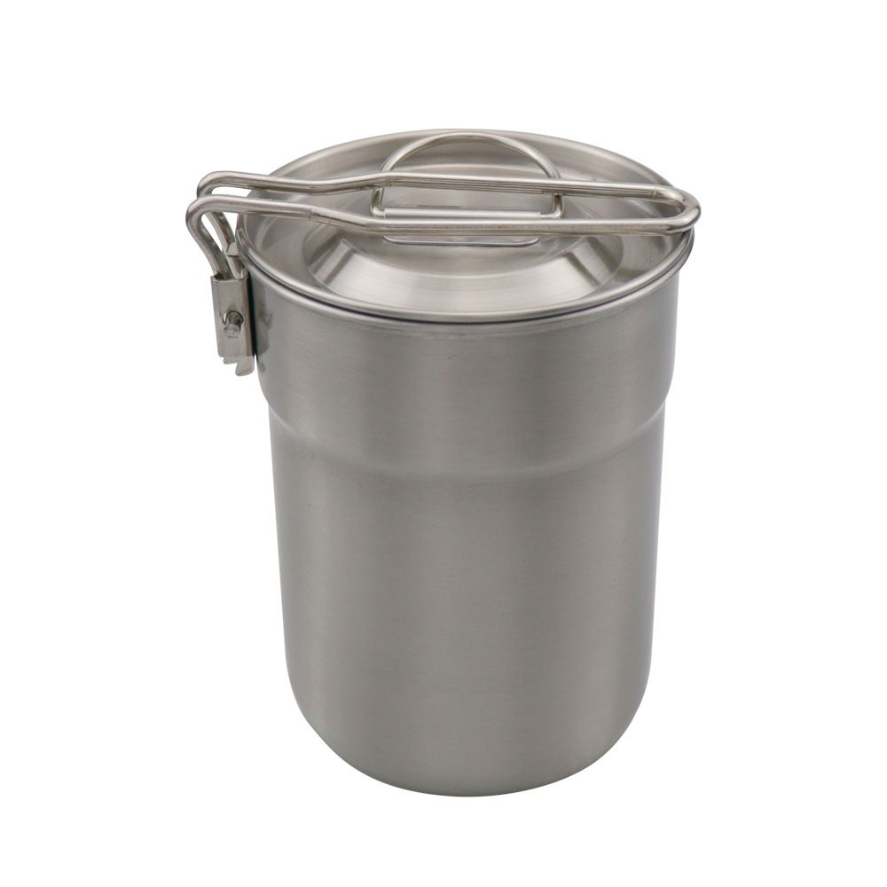 Camping Cup Stainless Steel Coffee Mug Portable Cooking Pot