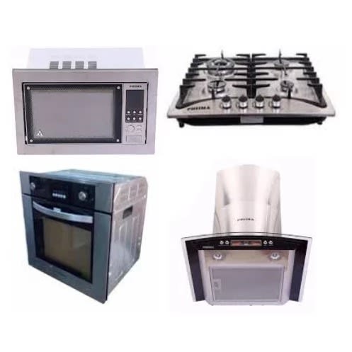 4 Burner + Electric Oven + 60cm Carbon Filter Range + 25L Microwave Inbuilds - Sliver